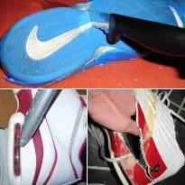 Basketball sneakers abused